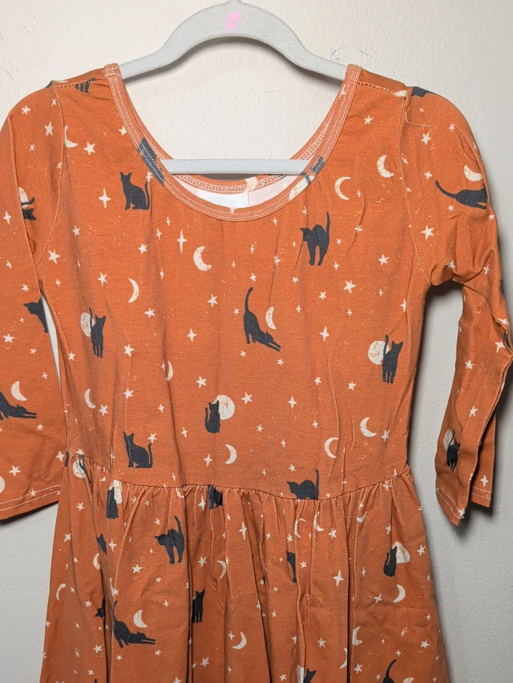 Vivie & Ash Black Cats in Moonlight Dress Orange Black Halloween Girls Size 8